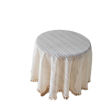 Heklet hvite blonder - Polyester Jacquard vaskbar duk