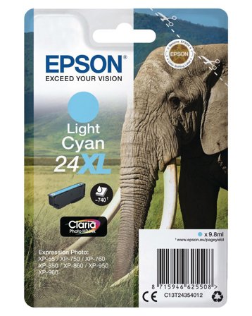 Epson 24XL - XL - lys cyan - original - blekkpatron