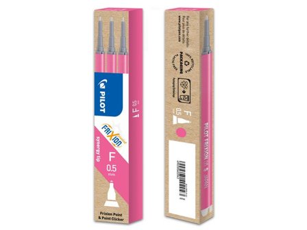 Pilot FriXion, refill för gelpenna, extra tunn spets på 0,5mm, rosa bläck 3/fp - Lyreco - Kontorsmaterial > Pennor > Pennpatroner