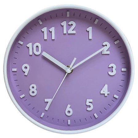 [PL】 Moderne Enkel Væg Slikfarve Ur Stille Stue Ur Vægmonteret Ur Til Hjemmet Nyt Vægur lilla ur