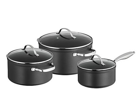 INVITE Grytesett med Lokk 3 Deler 2,3L/3,3L/5,7l Noble Black