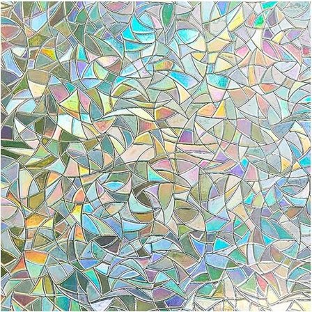 Elektrostaattinen ikkunakalvo sateenkaari-efektillä, koristeellinen näkösuojakalvo, 3D UV-suojakalvo, toimisto, keittiö 45*20