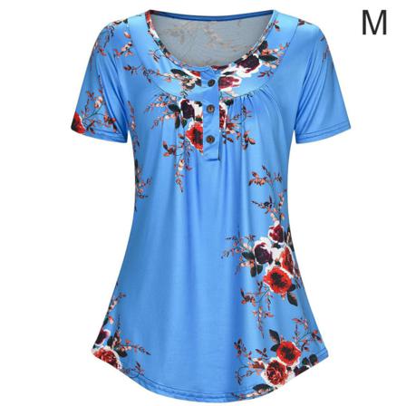 Printed T-shirt Dam Sommar Rundhalsad Kortärmad Blus