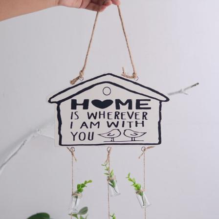 Wind Chimes børneværelse dekoration DIY træ Hydroponics hængende ornamenter HOME White