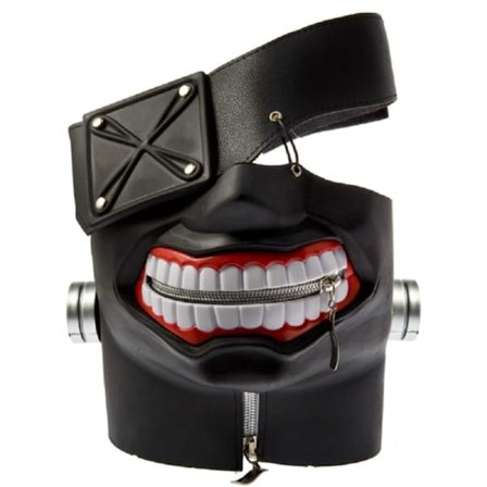 Halloween Rekvisitter Anime Masker Cosplay Rekvisitter, Kaneki Masker Ken Maske Cosplay Parykk Justerbar Glidelås Gummi