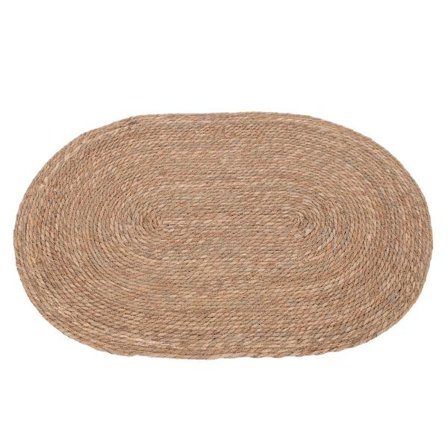 Ovalt tæppe i søgræs, 120x80 cm, naturfarvet