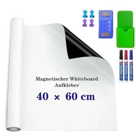 Freetoo Magnetic Sheet Magnetisk Whiteboard-film, Magnetisk självhäftande Whiteboard-tavla, Avtagbar Magnetic Whiteboard-dräkt Gör-det-själv kylfilm