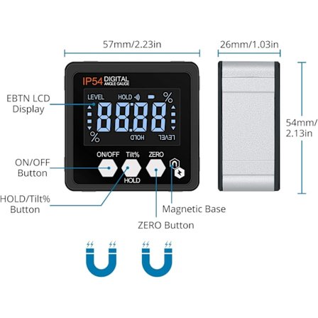 *Magnetisk digital LCD-vinkelmåler bærbar digital vinkelmåler H*