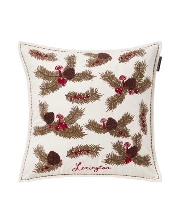 Lexington Pine Twigs Kissenhülle aus Bio-Baumwoll-Samt