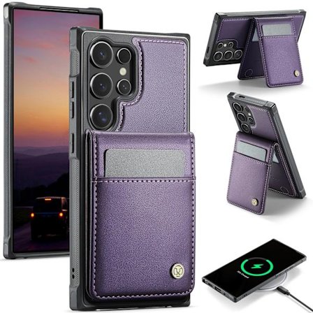 Samsung S22 Ultra telefondeksel, beskyttelsesdeksel med kortspor, lilla