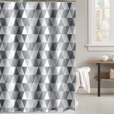 Duschdraperi, Mögelbeständig, Vattenavvisande, Tvättad Polyester Antibakteriell Duschdraperi Badgardin med 12 Duschdraperiringar (Mosaik, 200*