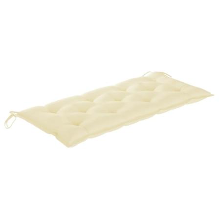 Vidaxl Bänkdyna För Trädgården Gräddvit 120x50x7 Cm Tyg Vit