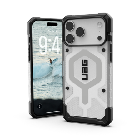 UAG Pathfinder Clear MagSafe-etui til iPhone 17 Pro Max - hvid og grå