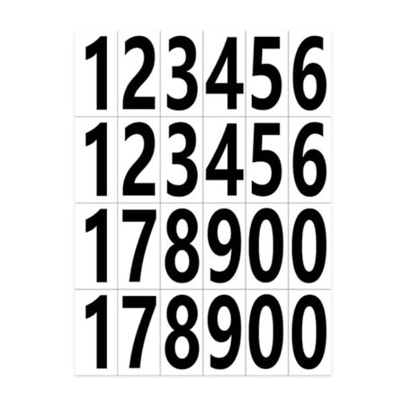 2 ark 5 x 2.5cm numeriske labelklistermærker Tal