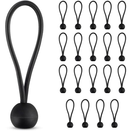 Sfærisk elastisk tau 20 stk. Partytelt elastisk med ball Telt elastisk elastisk med ball Elastisk tau med ball For effektiv sikring av telt