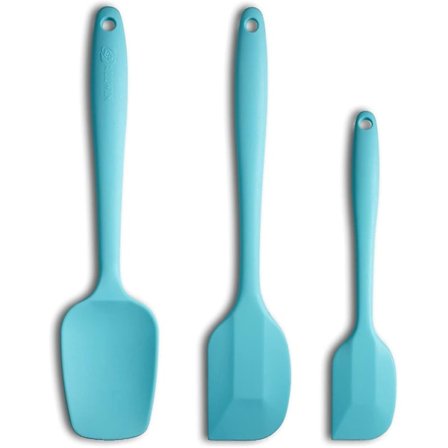 Silikon Spatel Sæt med 3 stk., Ergonomisk Håndtag Høj Varmebestandig Spatel, Non-stick Gummi Spatel Med St