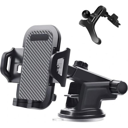 Mobilholder Bil Mobilfeste Militærgrad Sugekopp 360° Rotasjon Bil Støtsikker Dashbord Vindusrute Ventil Universal Håndfri Feste Holder