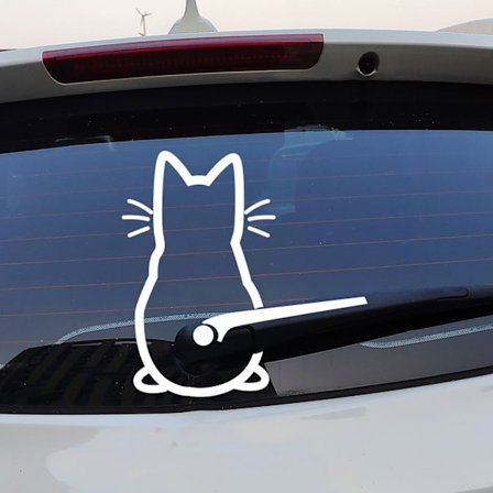 Leende katt bilsticker, reflekterande katt bakre fönster torkarbilsklistermärke