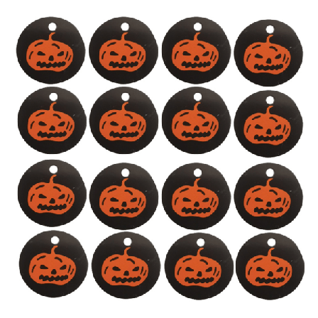 100 st hängande etiketter Halloween godisask dekorationer Tecknad spöke ögon pumpa skalle 4