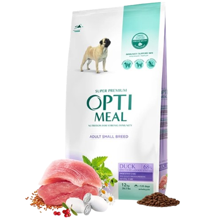 Optimeal - Adult & Senior Small Digestive & Dental Care Duck 12 kg - Hund - Hundefôr & hundemat - Tørrfôr for hund - ZOO.no