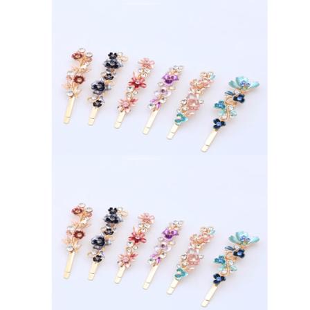 12 stk. farverige vintage blomsterdesign metal hårklemmer tilbehør
