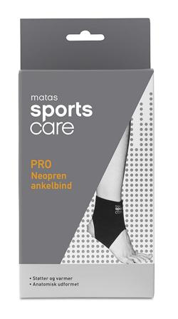 Matas Sports Care PRO Neopren Ankelbind Sort XL, Medicin & Pleje, Støttebind, Ankelstøtte