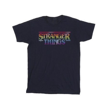 Netflix Boys Stranger Things Rainbow Dot Logo T-Shirt 12-13 År Marinblå 12-13 År