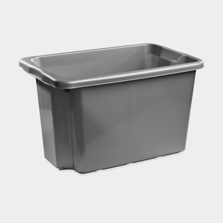 Úložný box Nordiska Plast Nordic, stříbrný, 600 x 400 x 350 mm, 55 litrů