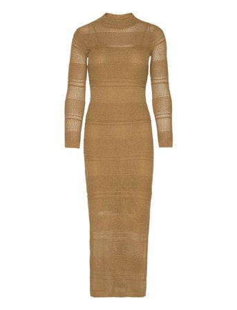 Knitted Dress With Open Back Brown Mango