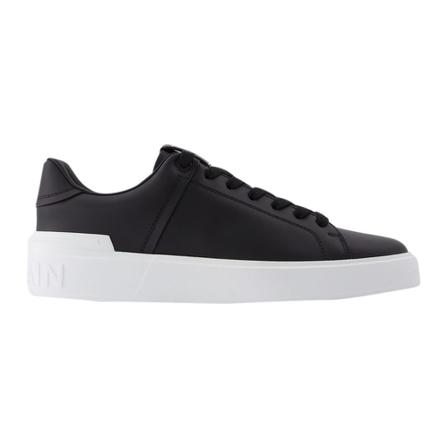 Balmain B Court-Calfskin Sneakers , Zwart , Heren , Maat: 42 EU