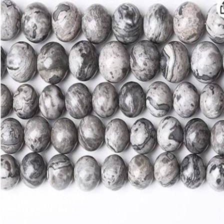 Luonnollinen kartta Jasper jalokivihelmet Picasso kivihelmet Harmaa