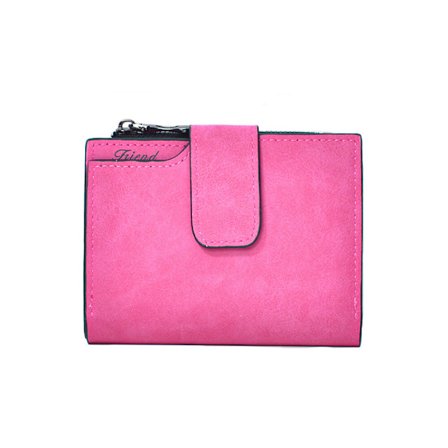 Kort liten damplånbok i läder med mynt- och kortfack