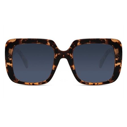 Store firkantede briller med svart glass