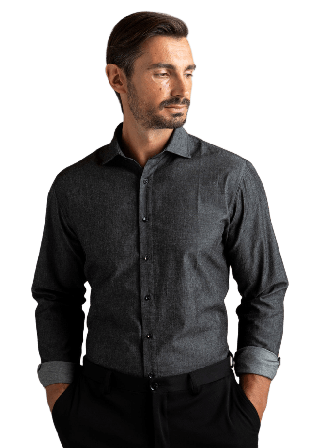 The Shirt Factory Indigo Skjorta Pharelle Denim Skjortor Herr Svart 41