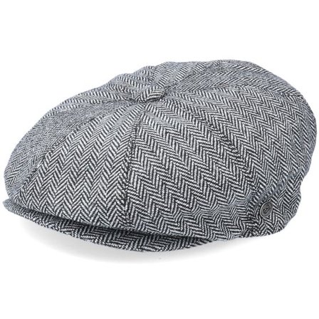 Jaxon & James - Grå Keps - Herringbone Newsboy Grey Flat Cap @ Hatstore