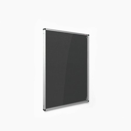 Fire-retardant tamperproof noticeboard, 1200x900 mm, charcoal
