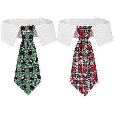 Halsband för husdjur, slips för hund, justerbar kostym, slips för hund, festtillbehör, julkostym (L)
