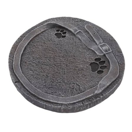 Minnessten för husdjur, tassavtryck och bältesdekoration, harts, gör-det-själv-bokstäver, gravsten för hundar och katter, grå