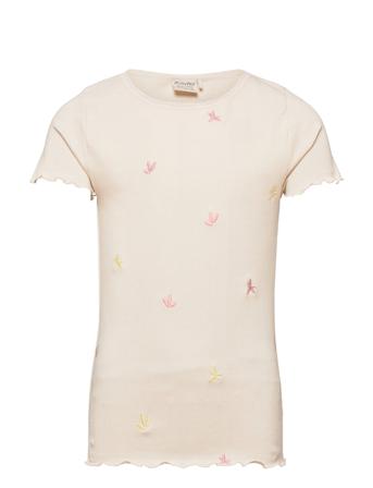 T-Shirt Ss Rib Beige Minymo