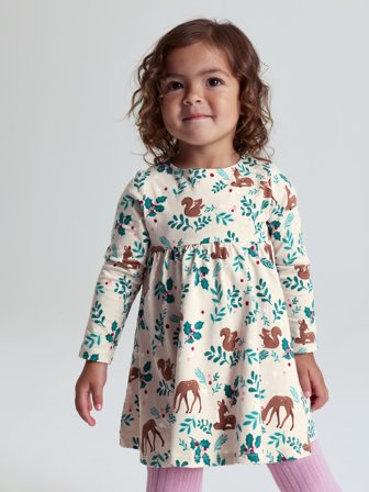 Weihnachts-Drehkleid - 86 - kinderbekleidung - beige - Polarn O. Pyret