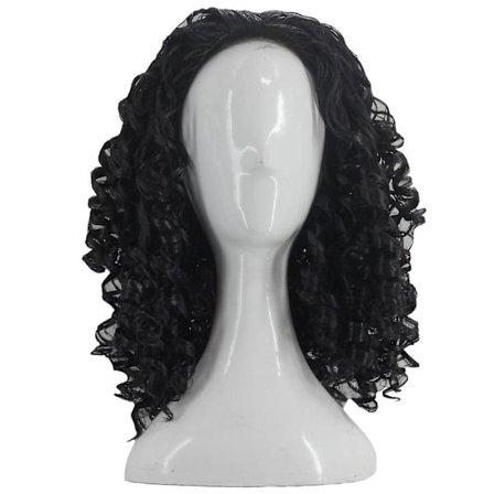 Unisex Wavy Halloween Kostym Full Peruk Lång Mörkbrun (Herr Peruk)