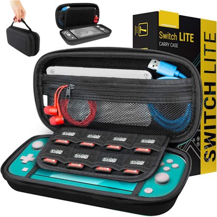 Nintendo Switch Lite -kotelo - Suojakotelo säilytystilalla Switch Lite -peleille ja -tarvikkeille
