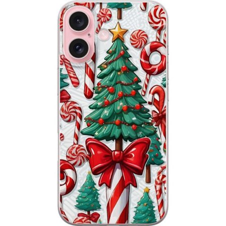 Kompatibelt Mobilskal till Apple Apple iPhone 16 Julgran godis polkagrisar julgran semester sötsaker retro design konst