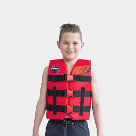 Giubbotto di salvataggio per bambini JOBE Nylon Vest Youth 50N Kids Red Black, Taglia Unica (30 - 40 kg)