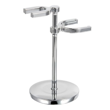 Käytännöllinen sinkkiseoksesta valmistettu parranajokoneen ja -siveltimen teline ruosteenkestävä parranajoteline tyylikkääseen kylpyhuoneen 