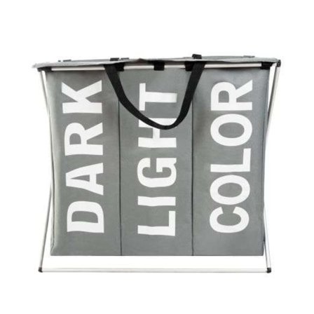 Tvättkorg - 3 kammare på en hopfällbar ram