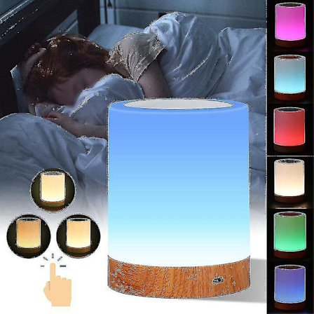 6-färgad LED-nattlampa Sängbord Touch Dimbar Lampa USB Uppladdningsbar