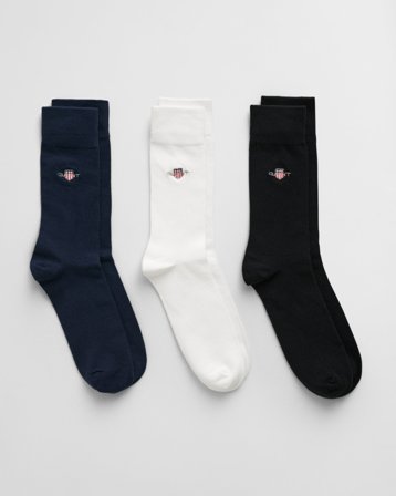 GANT Herren Socken im 3er-Pack (43-45) Schwarz