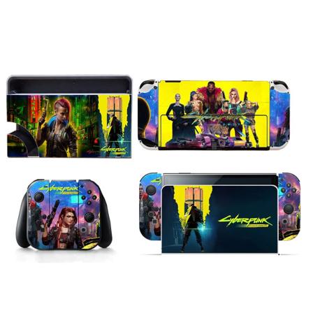 Sopii Switch OLED -tarroille, Cyberpunk 2077,pölytiivis, naarmuuntumaton ja värikäs tarra(Keltainen03,2077) Style11
