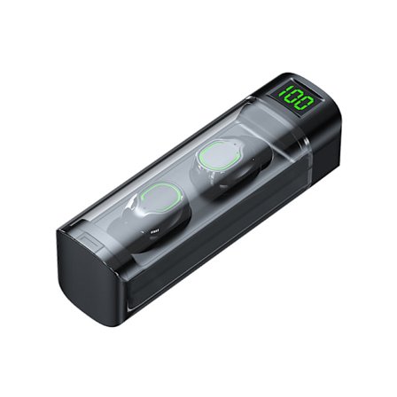 Nya utdragbara fack, LED-display, transparent fodral, In-Ear Bluetooth 5.3 TWS sport-hörlurar